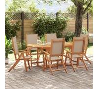 Vidaxl Ensemble À Manger De Jardin 7pcs Bois D'acacia Solide Textilène