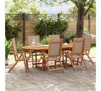 Vidaxl Ensemble À Manger De Jardin 7pcs Bois D'acacia Solide Textilène