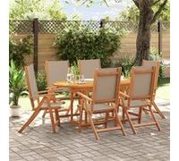 Vidaxl Ensemble À Manger De Jardin 7pcs Bois D'acacia Solide Textilène
