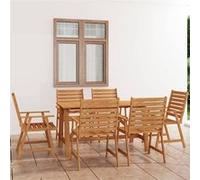 Vidaxl Mobilier De Salle À Manger De Jardin 7 Pcs Bois D'acacia Solide