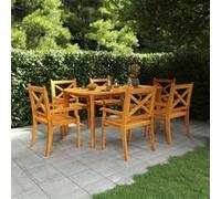 vidaXL Ensemble à manger de jardin 3058004 7 pièces en bois d'acacia solide