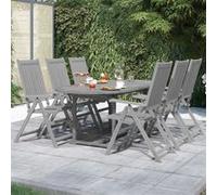 vidaXL 7-delige Tuinset massief acaciahout3079654 Gris