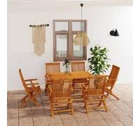vidaXL Ensemble de jardin 7 pièces teck massif