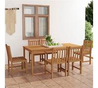 vidaXL 7-delige Tuinset massief teakhout3059941 bois de teck G