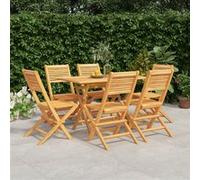 vidaXL 7-delige Tuinset massief teakhout3155012 bois de teck G