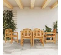 vidaXL 7-delige Tuinset massief teakhout3157928 bois de teck G