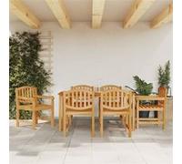 vidaXL 7-delige Tuinset massief teakhout3157932 G