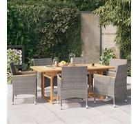 vidaXL 7-delige Tuinset met kussens grijs3103585 Gris G
