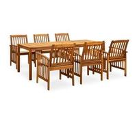 vidaXL 7-delige Tuinset met kussens massief acaciahout3058090 G