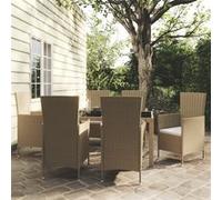 vidaXL 7-delige Tuinset met kussens poly rattan beige3094904 Beige G