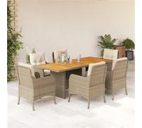 vidaXL 7-delige Tuinset met kussens poly rattan beige3211900 Beige G