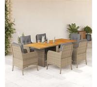 Ensemble à Manger de Jardin avec Coussins Table 9 pcs Noir Résine Tressée vidaXL