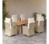 vidaXL 7-delige Tuinset met kussens poly rattan beige3213372 G