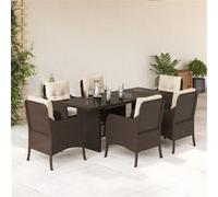 vidaXL 7-delige Tuinset met kussens poly rattan bruin3211882 G