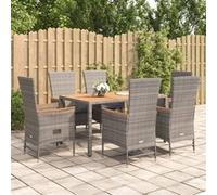 Ensemble à manger de jardin 9 pcs coussins gris résine tressée vidaXL