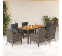 vidaXL 7-delige Tuinset met kussens poly rattan grijs3211875 G