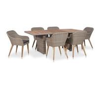 Salon de jardin avec Coussins 9 pcs Résine Tressée Mobilier à Dîner vidaXL