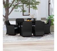 vidaXL 7-delige Tuinset met kussens zwart3099532 Noir G