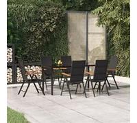vidaXL 7-delige Tuinset poly rattan zwart en bruin3156521 Noir G