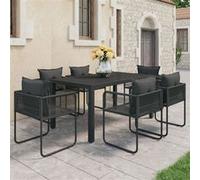 vidaXL 7-delige Tuinset PVC-rattan zwart3060103 G