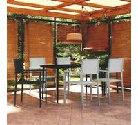 vidaXL 7-delige Tuinset zwart en wit3099278 Noir G
