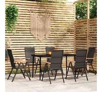 vidaXL 7-delige Tuinset zwart3099122 Noir G
