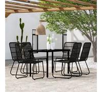 vidaXL 7-delige Tuinset zwart3099170 Noir G