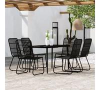 vidaXL 7-delige Tuinset zwart3099182 Noir G