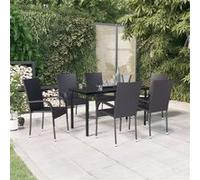 vidaXL 7-delige Tuinset zwart3099380 Noir G