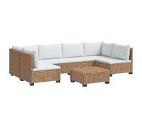 vidaXL 7 pc Ensemble de Salon en rotin avec Coussins GENDT Naturel, Salon, Jardin et terrasse, Ensemble de Salon en rotin, mobilier d'extérieur, assises Confortables, Design Polyvalent