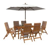 vidaXL 7-Piece Garden Dining Set Naturel Bois d'Acacia Massif