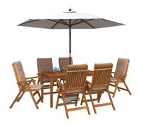 vidaXL 7-Piece Garden Dining Set Naturel Bois d'Acacia Massif