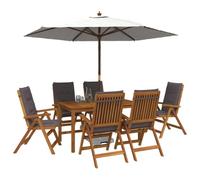 vidaXL 7-Piece Garden Dining Set Naturel Bois d'Acacia Massif