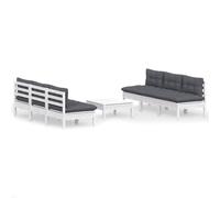 vidaXL 7-tlg. Set de salon de jardin avec baisers en anthracite Kiefernholz