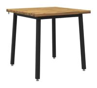 vidaXL 70 x 70 x 75 cm Bois d'Acacia Massif Blanc et Noir Carré
