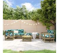 Vidaxl Salon De Jardin 8 Pcs Bois De Pin Imprégné