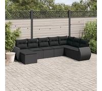 Vidaxl Salon De Jardin 8 Pcs Avec Coussins Noir Résine Tressée