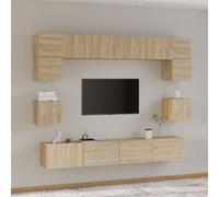 Vidaxl Ensemble De Meubles Tv 8 Pcs Chêne Sonoma Bois D'ingénierie Marron