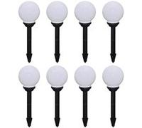 vidaXL 8 pcs Lampes d'allée d'extérieur à LED 15 cm et piquet au sol G