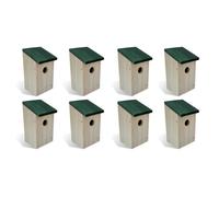 vidaXL Nichoirs pour oiseaux 8 pièces en bois 14 x 15 x 22 cm