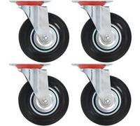 vidaXL 8 pcs Roulettes pivotantes 125 mm Noir G