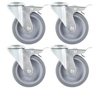 vidaXL 8 pcs Roulettes pivotantes à trou de boulon 100 mm