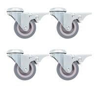 8 pcs Roulettes pivotantes à trou de boulon 50 mm