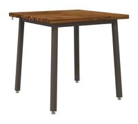 vidaXL 80 x 80 x 75 cm Bois d'Acacia Massif Naturel et café Carré