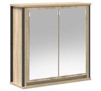 vidaXL Armoire murale de salle de bain miroir chêne sonoma 60x21x60 cm, armoire suspendue de salle de bain, meuble mural de 861898