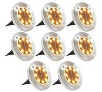 vidaXL Lampe solaire de sol 8x LED blanc chaud – Éclairage de jardin