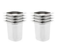 vidaXL 8x Récipients Gastronorm GN 1/6 Plaque de Cuisson Plateau de Service Plateau Empilable Restaurant Maison Cuisine Hôtel Intérieur 200 mm Inox Argent G