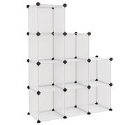 vidaXL 9× Cubes de Rangement Étagère Escalier de Bureau Armoire de Dortoir Organisateur de Rangement Panneaux Empilables Intérieur Transparent PP