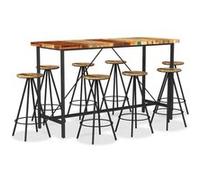 vidaXL 9-delige Barset massief gerecycled hout3053445 Brun G