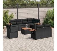 Salon de Jardin avec Coussins Canapés Patio 8 pcs Beige Résine Tressée vidaXL